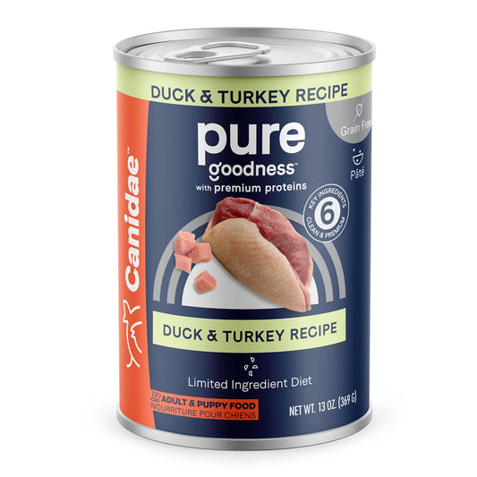 CANIDAE PURE Goodness GrainFree LID Canned Dog Food Sky Formula w/Duck Turkey, 12ea/13 oz
