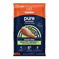 CANIDAE PURE Farm To Bowl GrainFree LID Healthy Weight Dry Dog Food Chicken Pea, 1ea/22 lb