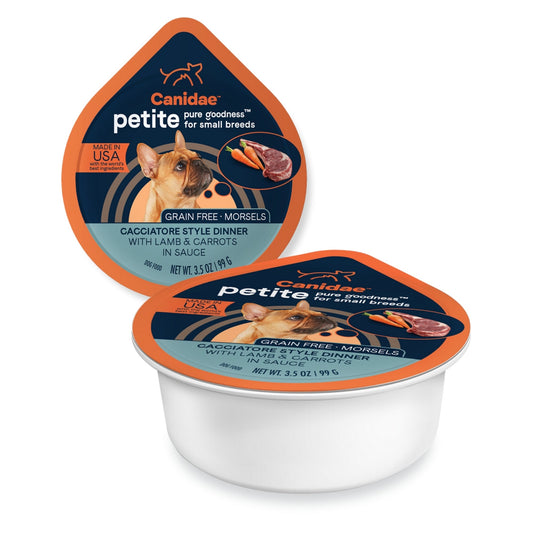 Pure Petite Small Breed Morsel Grain Free Dog Food Lamb/Carrots 3.5oz. (Case of 12)