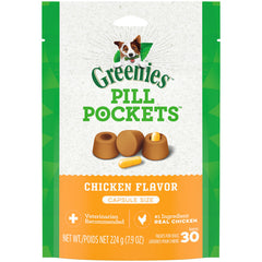 GREENIES PILL POCKETS Treats Chicken Flavor Capsule Size 7.9oz