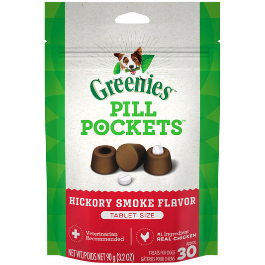 GREENIES PILL POCKETS Treats Hickory Smoke Tablet Size 3.2oz