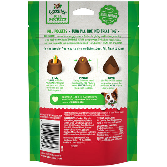GREENIES PILL POCKETS Treats Hickory Smoke Capsule Size 7.9oz