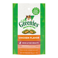 Greenies Feline SmartBites Skin Fur Crunchy Soft Adult Cat Treats Chicken, 1ea/2.1 oz