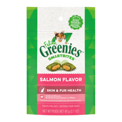 Greenies Feline SmartBites Skin Fur Crunchy Soft Adult Cat Treats Salmon, 1ea/2.1 oz