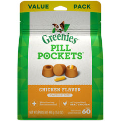 GREENIES PILL POCKETS Treats Chicken Flavor Capsule Size 15.8oz