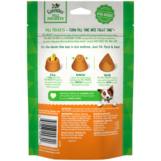 GREENIES PILL POCKETS Treats Cheese Flavor Capsule Size 7.9oz