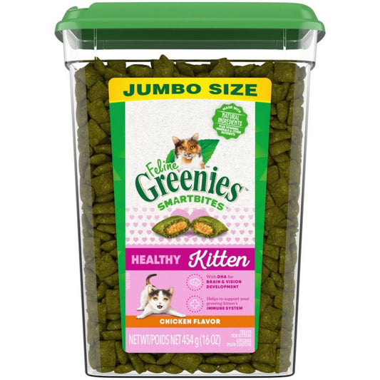 Greenies Feline Smart Bites Cat Treat Kitten 16oz
