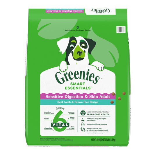 Greenies Smart Essentials Sensitive Digestion Skin Dry Dog Food Lamb, 1ea/30 lb