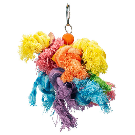 A & E Cages Happy Beaks Wooly Monster Bird Toy 1ea/SM (Pack of 3)