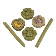 A and E Cages Barnyard Nibbles Hay Chew Small Animal Bites Variety 6pc