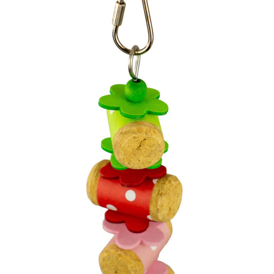 A & E Cages Happy Beaks Rainbow Rollers Cork Bird Toy 1ea