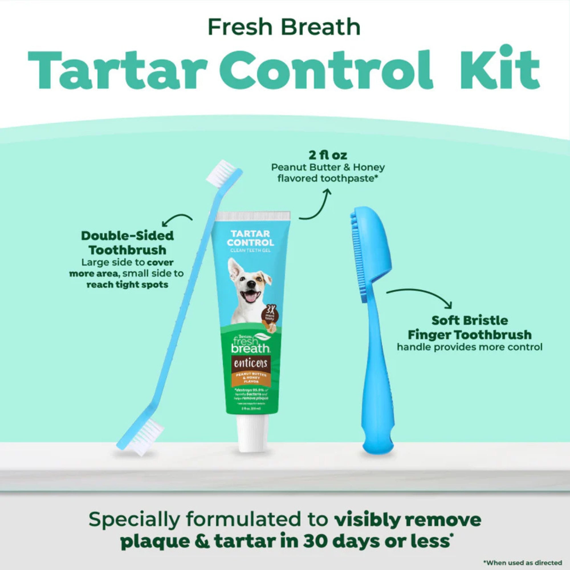 Fresh Breath By Tropiclean Dog Enticers Kit Peanut Butter & Honey 2oz.