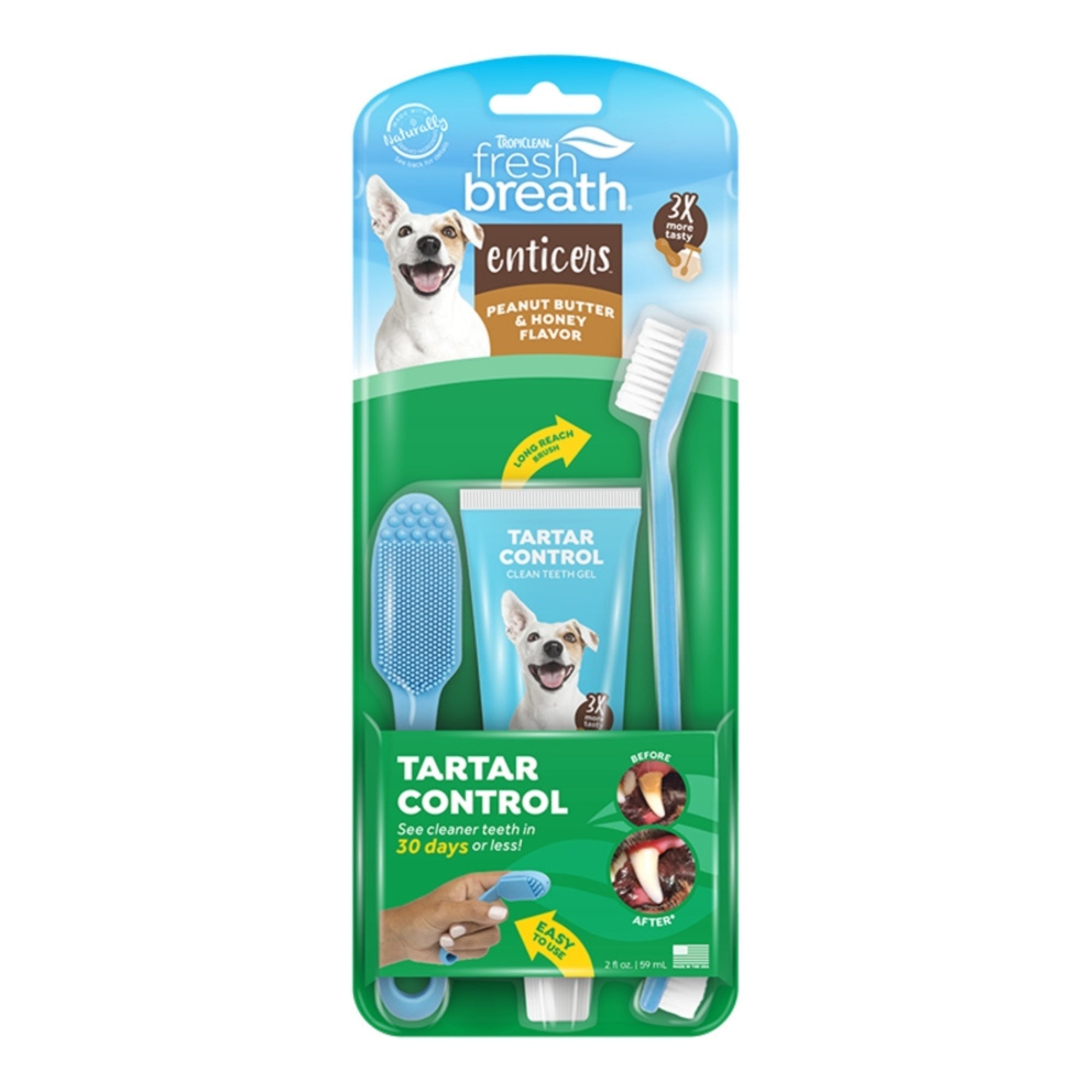 Fresh Breath By Tropiclean Dog Enticers Kit Peanut Butter & Honey 2oz.