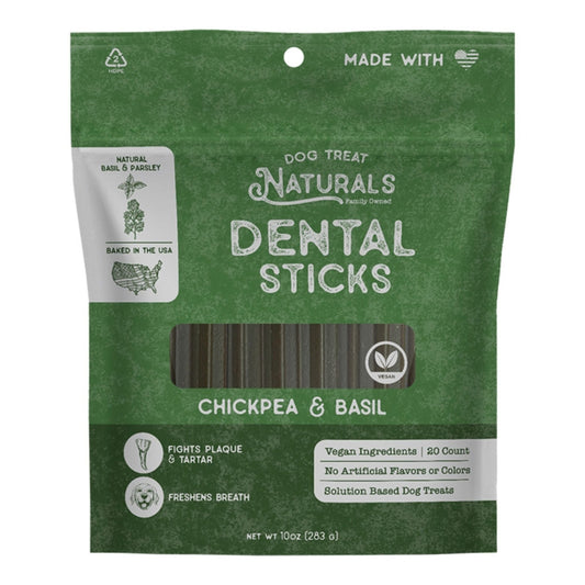Dog Treat Naturals Dog Dental Sticks Basil 10oz.