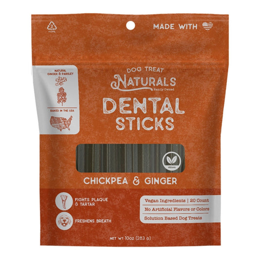 Dog Treat Naturals Dog Dental Sticks Ginger 10oz.