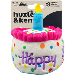 H&K Power Plush Dog Happy Barkday Cake Large Squeak Crinkle