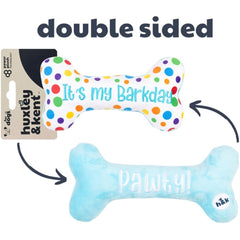 H&K Power Plush Dog It'S My Barkday Bone Small Squeak Crinkle