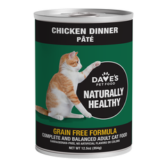 Dave's Naturally Healthy Cat Food; Chicken Formula 12.5oz. (Case of 12)