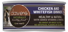 Daves Naturally Healthy Cat Food; Chicken and White Fish Dinner 5.5Oz (Case Of 24)