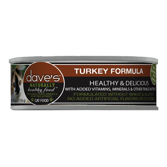 Dave's Pet Food Cat Naturally Healthy Turkey Formula 5.5oz. (Case of 24)