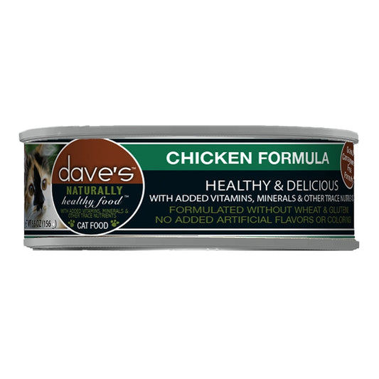 Dave's Pet Food Cat Naturally Healthy Chicken Formula 5.5oz. (Case of 24)