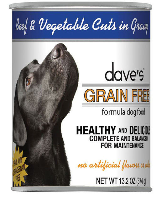 Dave's Dog Grain Free Beef And Vegetable Cuts In Gravy 13.2oz. (Case of 12)