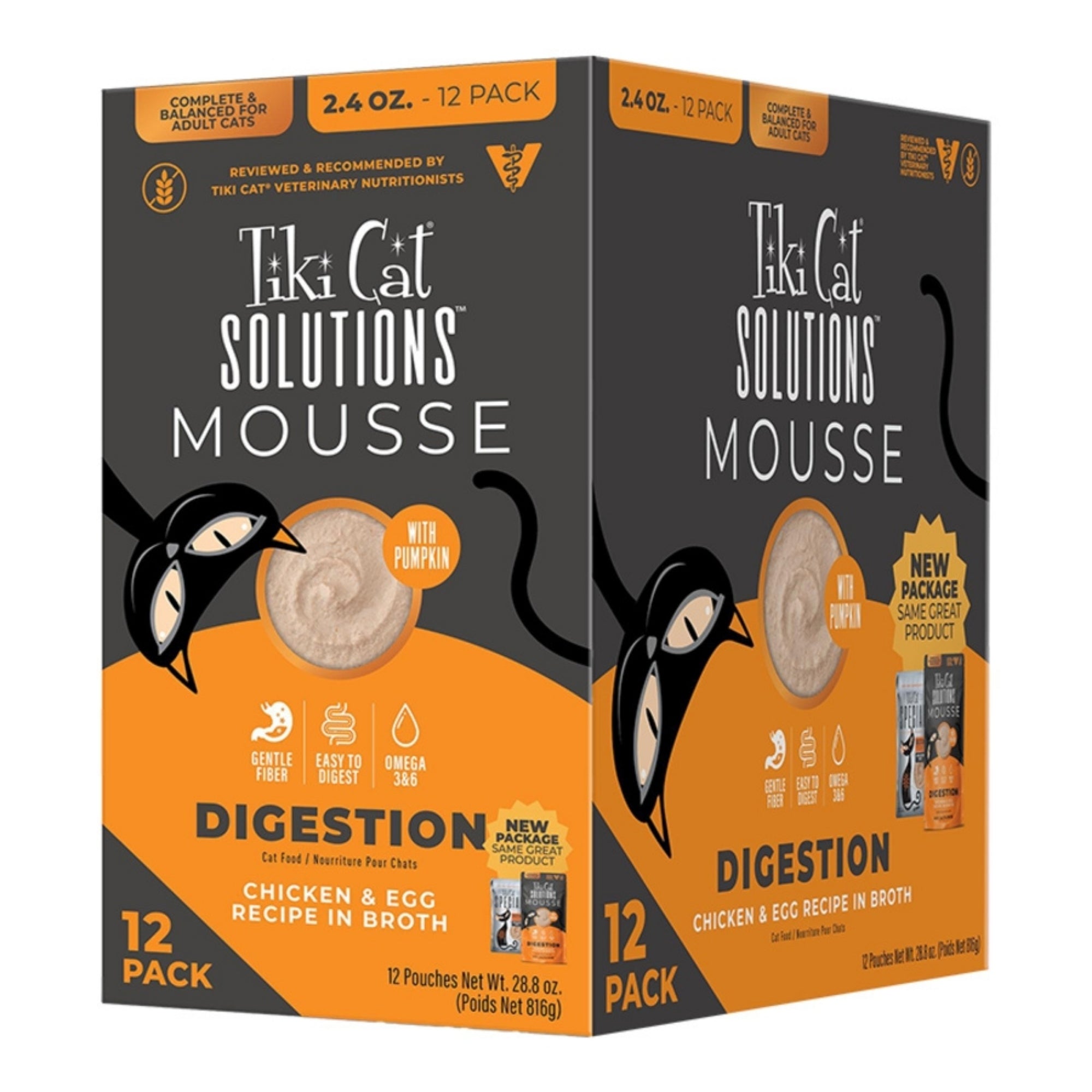 Tiki Pet Cat Solutions Mousse Digestion 2.4oz. (Case of 12)