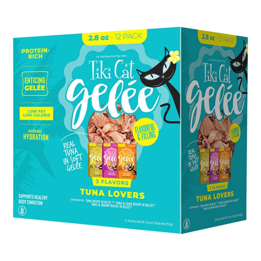 Tiki Pet Cat Gelee Tuna 2.8oz. Variety Pack (Case of 12)
