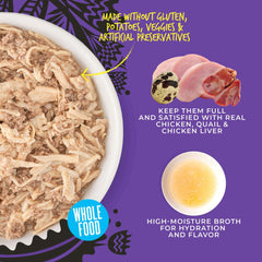Tiki Pet Cat After Dark Shreds Chicken & Quail 3oz. (Case of 12)
