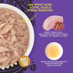 Tiki Pet Cat After Dark Shreds Turkey & Turkey Liver 3oz. (Case of 12)