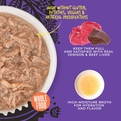 Tiki Pet Cat After Dark Shreds Venison & Beef Liver 3oz. (Case of 12)