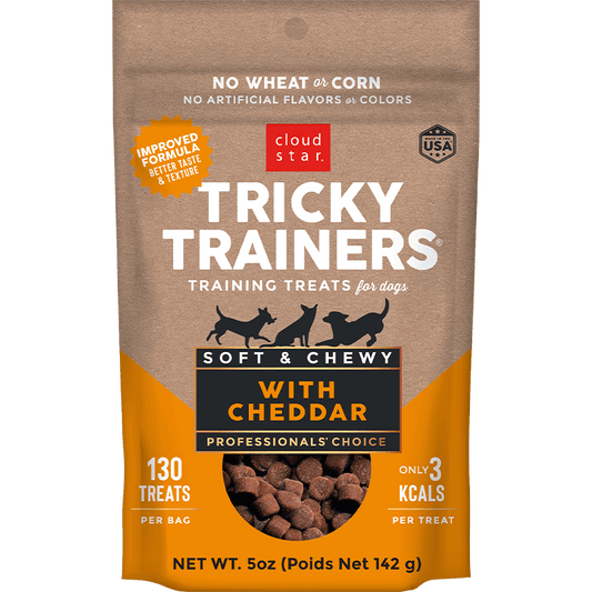 Cloud Star Chewy Tricky Trainers Cheddar Flavor Dog Treats; 5oz. Bag