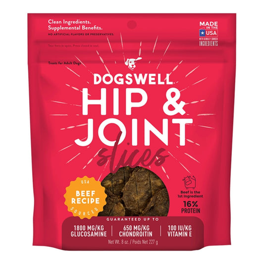 Dogswell Dog Hip & Joint Slices Grain Free Beef 8oz.