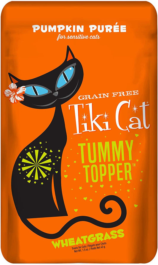 Tiki Pets Cat Tummy Topper Pumpkin Puree and Wheatgrass 1.5oz. (Case Of 12)