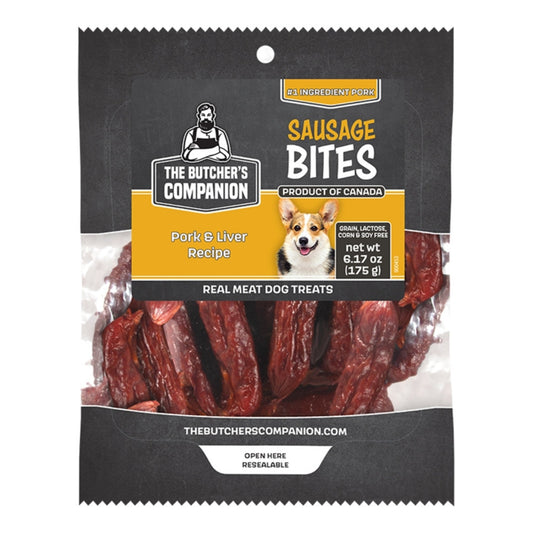 Butcher's Companion Dog Pork & Liver Sausage Bites 6.17oz.