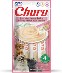Inaba Churu Puree Cat Treats Tuna/Salmon .5oz. 4 Pk (Case of 6)