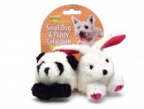 Booda Squatter Panda-Rabbit Small Dog and Puppy Toy Multi-Color Small 2 Pack