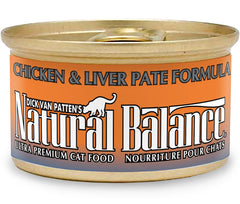 Natural Balance Pet Foods Chicken and Liver Pate Formula Canned Cat Wet Food 3 oz 24 Pack