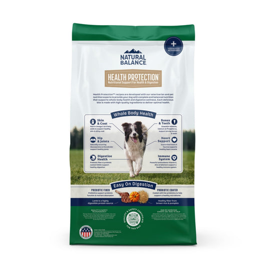 Natural Balance Pet Foods Health Protection Dry Dog Food Lamb, Rice Pumpkin, 1ea/24 lb