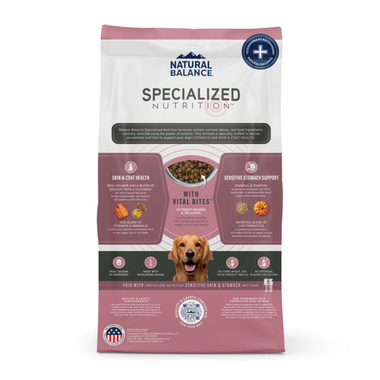 Natural Balance Pet Foods Specialized Sensitive Skin Stomach Dry Dog Food Salmon Oatmeal, 1ea/3.5 lb