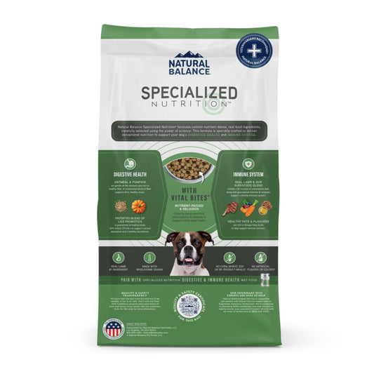 Natural Balance Pet Foods Specialized Digestive Immune Dry Dog Food Lamb Oatmeal, 1ea/3.5 lb
