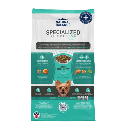 Natural Balance Pet Foods Specialized Small Breed Digestive & Joint Dry Dog Food Chicken & Oatmeal, 1ea/3.5 lb