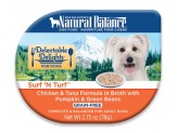 Natural Balance Pet Foods Delectable Delights Surf N Turf in Broth Dog Food 2.75 oz 24 Pack