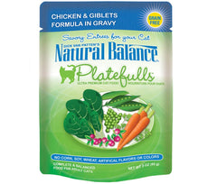 Natural Balance Pet Foods Platefulls Chicken and Giblets Formula in Gravy Cat Wet Food 3 oz 24 Pack