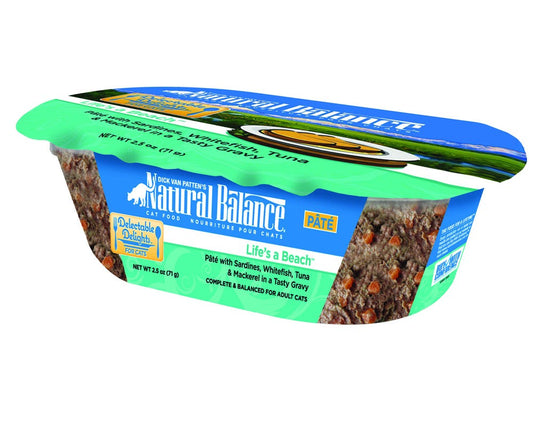 Natural Balance Pet Foods Original Ultra Delectable Delights Wet Cat Food Tub Life's A Beach Pate 2.5oz