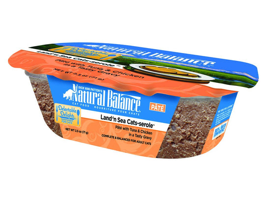 Natural Balance Pet Foods Delectable Delights Land N Sea Cat-Serole Pate Cat Wet Food 12Ea-2.5 Oz; 12 Pk