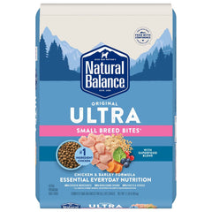 Natural Balance Pet Foods Original Ultra Broth Coated Small Breed Bites Dry Dog Food Chicken & Barley 11lb
