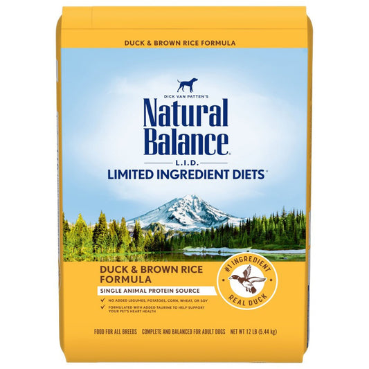 Natural Balance Pet Foods LID Duck and Brown Rice Adult Dry Dog Food 12 lb