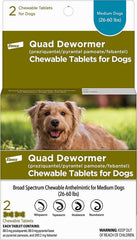 Elanco Chewable Quad Dewormer Medium Dog 26-60lbs, 2pk