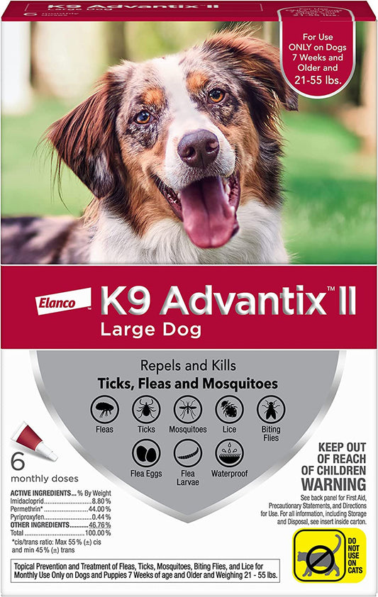 K9 Advantix II Flea, Tick & Mosquito Protection Large Dog 21-55lbs 6pk